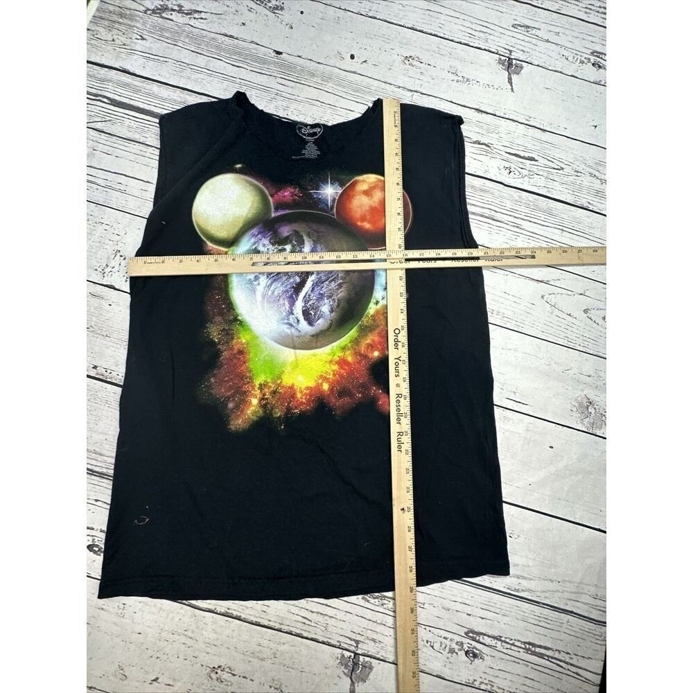 Disney‎ Mickey Mouse Planet Earth Galaxy Sleeveless Tank Top Women's L - Picture 6 of 7